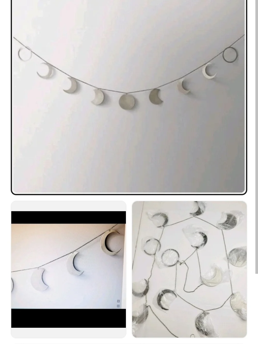 Restoration Hardware Moon Phase Garland Pewter